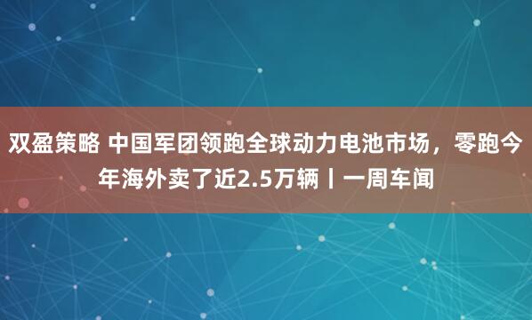双盈策略 中国军团领跑全球动力电池市场，零跑今年海外卖了近2.5万辆丨一周车闻